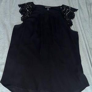 Black express shirt, size Medium with Lace detail